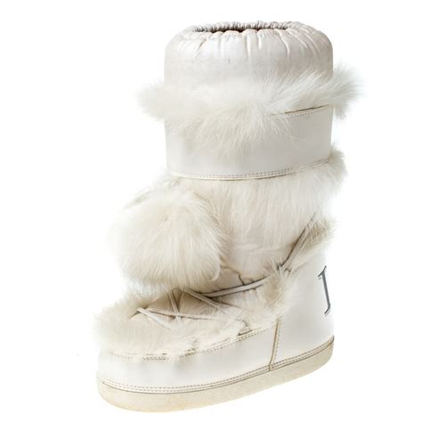 dior white fur boots|Dior leather boots for women.